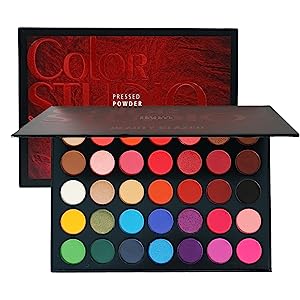 BEAUTY GLAZED 35 Pigmented Eyeshadows , Multi-Finish Matte and Shimmers Makeup , Waterproof Blendable Eye Makeup , Cruelty- Free Makeup Palette
