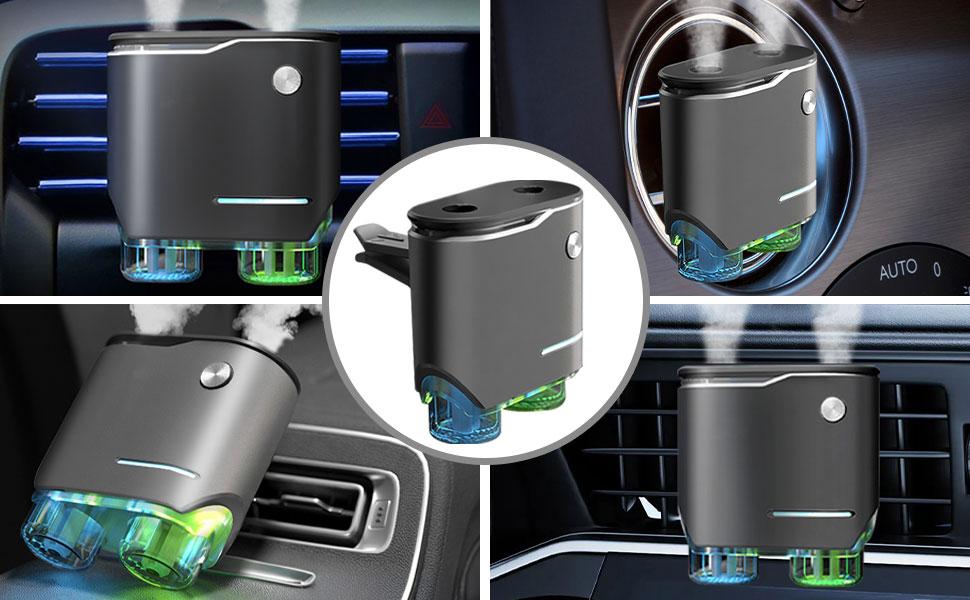 New Car Air Freshener Diffuser, Dual Sprayer Car Aroma Diffuser with 4/8 Essential Oils,Car Interior Accessories,Luxury Aromatherapy Gift Woody Fruity Aromatic