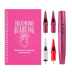 Power & Play Bundle Electric PMU Machine 8 Cartridges & Workbook Permanent Makeup Workbook 55 Pages Essential Training System