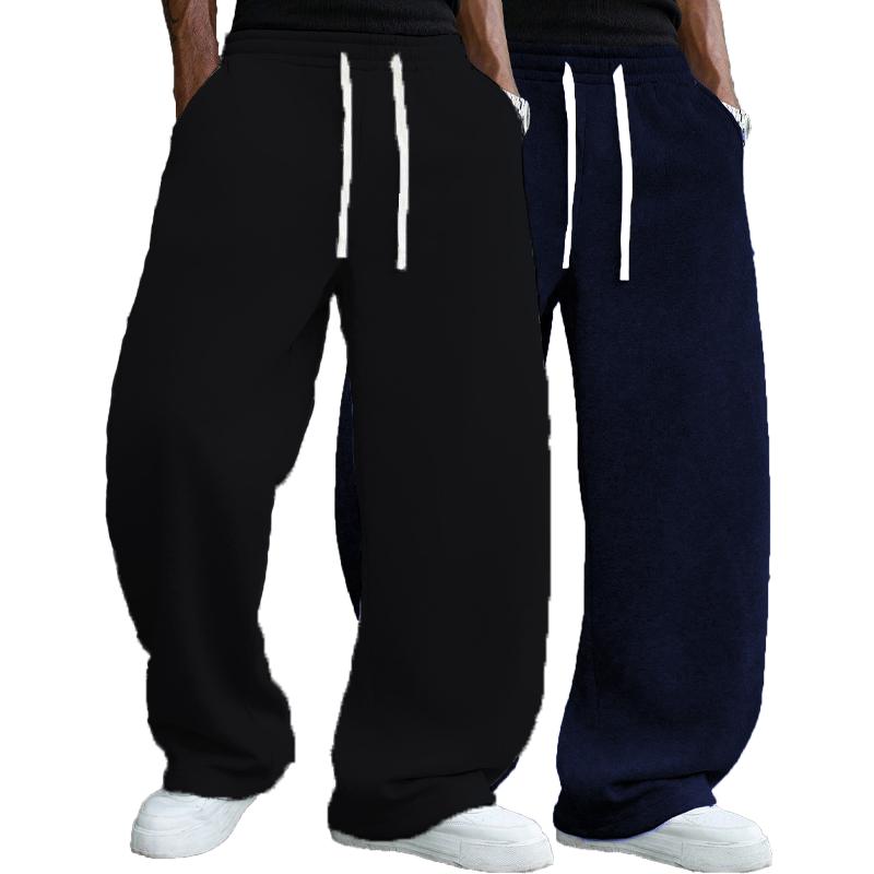 Men’s Solid Fashion Sweatpants, Versatile Year Round Wear, Ideal for Autumn and Winter, Wide Leg Straight Leg Casual Street Dance Pants, Comfortable Winter Home Pants, Plus Size Casual Sports Pants with Rivet Design, Fashionable and Versatile Durable Unis