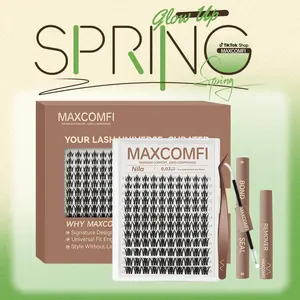 Nila | MaxComfi Soft Comic Lashes Waterproof & No Itchy Eyes Long-Lasting, Waterproof & Thin Band Too Bloom BlushBloom style |  Waterproof Long-Lasting Natural Daily Volume Style Beginner-Friendly DIY Lashes for Flawless Voluminous Look Trendy Must-Have