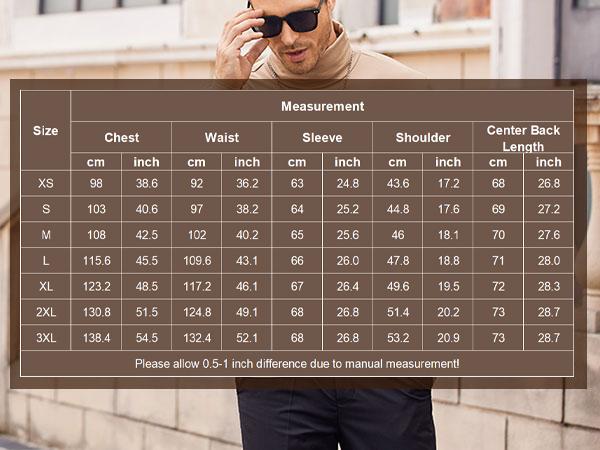 COOFANDY 2 Pack Men's Casual Slim Fit Turtleneck T Shirts Lightweight Basic Cotton Pullovers