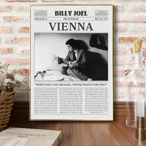 Sale off up to 50%] [No frame, Free Ship] Billyy Joel Retro Newspaper Print, Vienna Poster, Vienna Lyrics Print, The Stranger Poster, Poster No Framed Decor Decorative (No Frame)