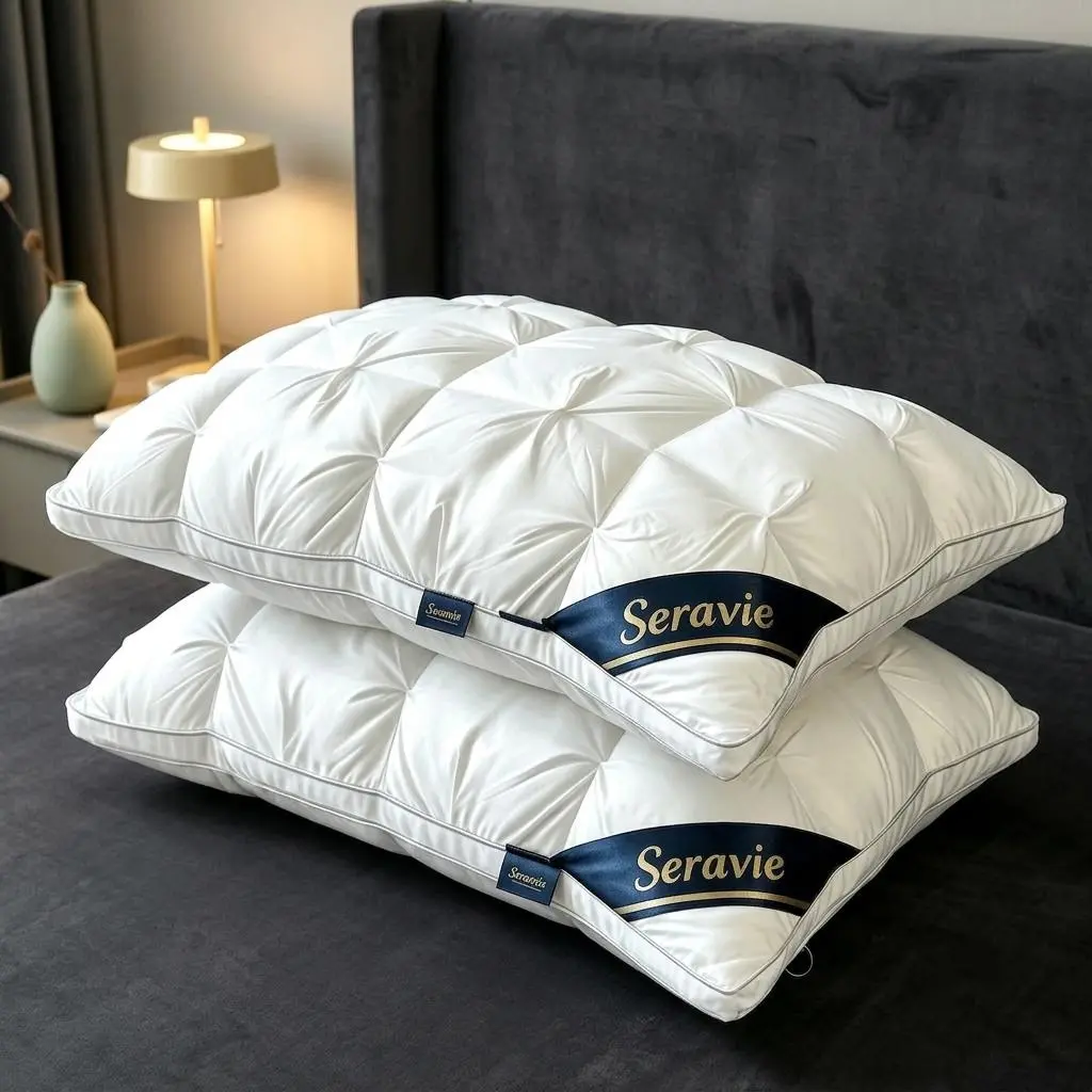 Hotel Collection Deep Sleep Pillows for Sleeping - 2-Piece/4-Piece Set, Anti-Clumping Breathable Fill Stays Airy, Loft Retention Resists Flattening, Hypoallergenic, Neck Care Support, Satin Piping, Cloud-Like Comfort, Suitable for Side/Back Sleepers