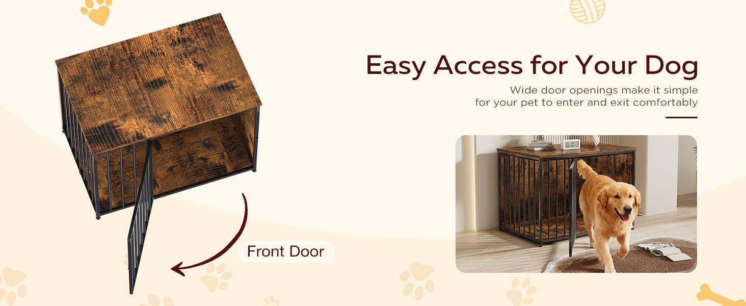 AECOJOY Dog Crate Furniture,Storage Cabinet, 36/42 Inch Wooden & Steel Rustic Brown Kennel for Large & Medium Dogs Escape-Proof Chew-Proof Adjustable Feet End Table AECOJOY Dog Crate Furniture,Storage Cabinet, 36/42 Inch Wooden & Steel Rustic Brown Kennel for Large & Medium Dogs Escape-Proof Chew-Proof Adjustable Feet End Table