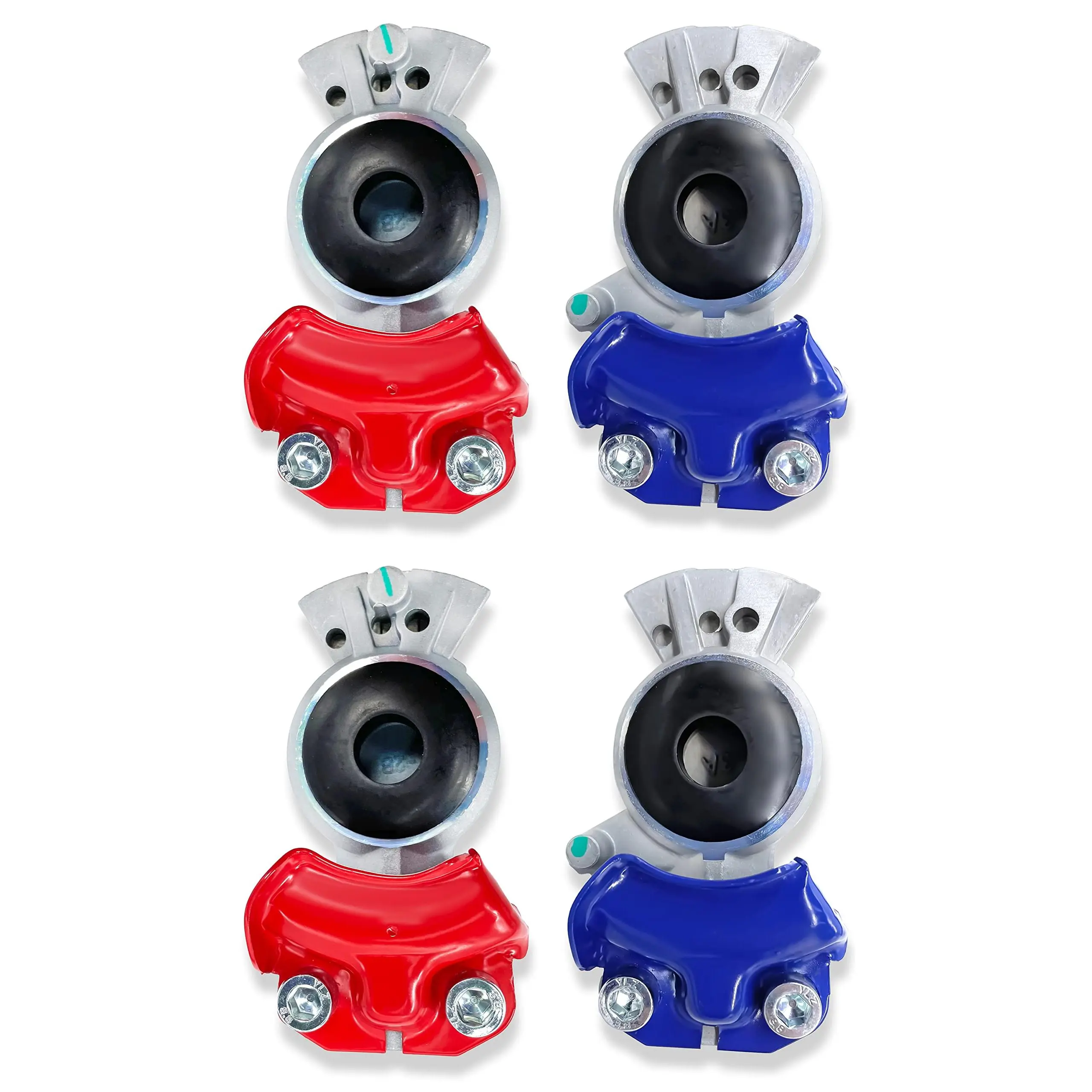 TORQUE Universal Airline Brake Gladhands for Tractor Trailer | 2 Red Emergency + 2 Blue Service | Aluminum | OEM Replaces 035042/035045 & 278850/278853