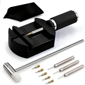 Professional Watch Link Removal Kit, Watch Band Adjustment & Sizing Tool Set with Watch Hammer, Spring Bar & Pins Replacement