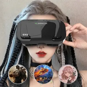 1 piece 3D VR headset Smart Virtual Reality glasses Compatible with iPhone and Android phones VR headset for iPhone/Android — 3D virtual reality glasses with high‑definition anti‑glare lenses | Portable smartphone VR glasses for immersive movie and gaming