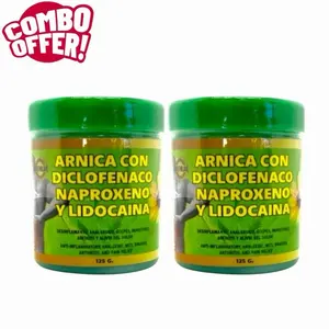 Arnica Massage Balm with Diclofenac, Naproxen & Lidocaine for Targeted Relief, Creamy Body Care Ointment - 125g, 2 Pack