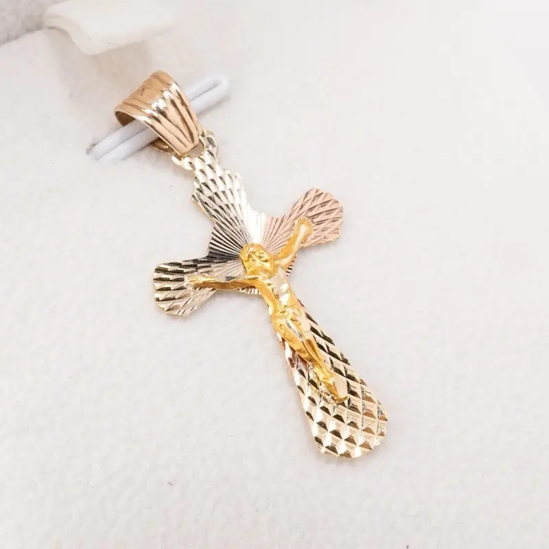 Oroconda Jewelry Cruz de Cristo con 3 Tonos 14k