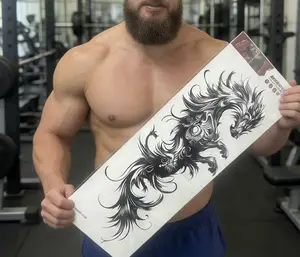 Large-sized full arm temporary tattoo stickers, suitable for both men and women, realistic arm, chest, and shoulder tattoo designs, waterproof.