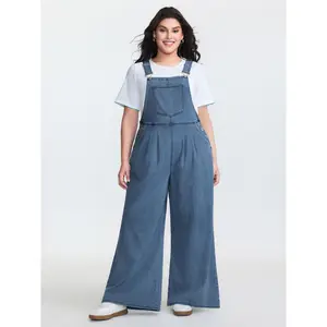 BLOOMCHIC Plus Size Stretchy Relaxed-Fit Overall Wide-Leg Jumpsuit [M-6X]2026 Summer Vibes Swimweek