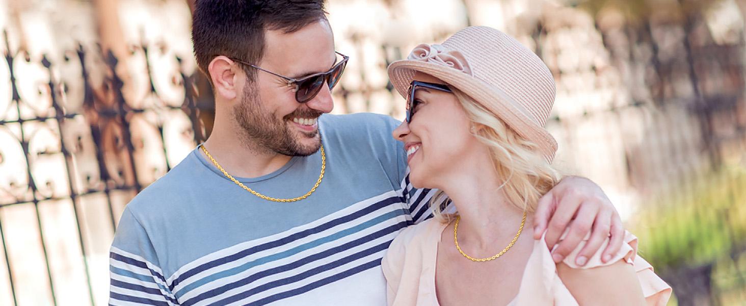 Jewelfairy Rope Chain 2mm 3mm Stainless Steel Twist Chain Necklace for Men Women 18 Inches-24 Inches