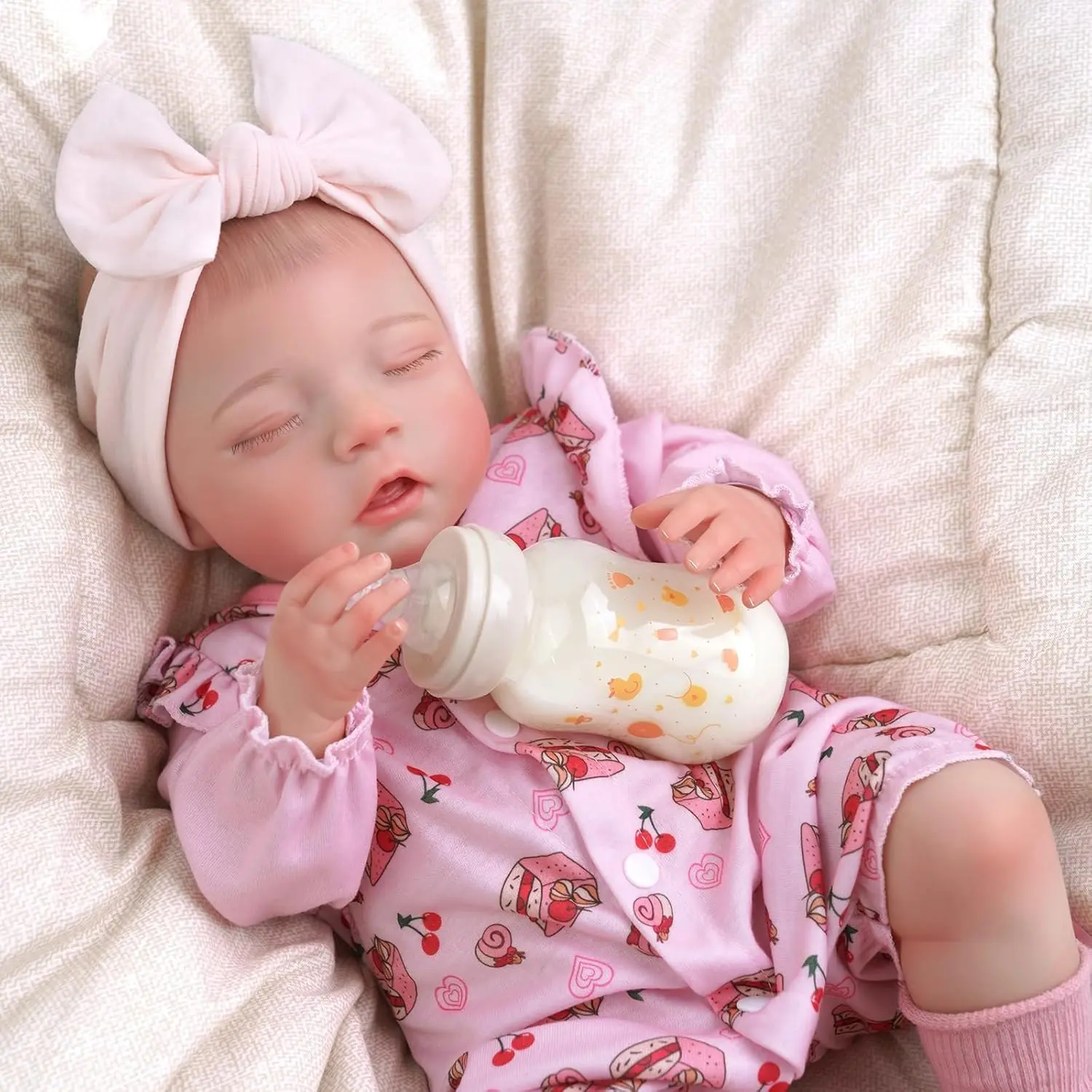 #Summervibes#DealsForYouDays BABESIDE Lifelike Reborn Baby Dolls 20Inch Fabric body+vinyl limbs Real Life Baby Dolls with Toy Accessories For kids Age 3+ Suitable gifts for Mother's Day Valentine'sDay Children's Day & Christmas