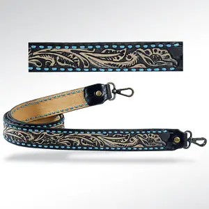 American Darling Hand Tooled Genuine Leather Crossbody Handle Strap for Bags Phone Keychain Wallet Purse Clutch Cellphone