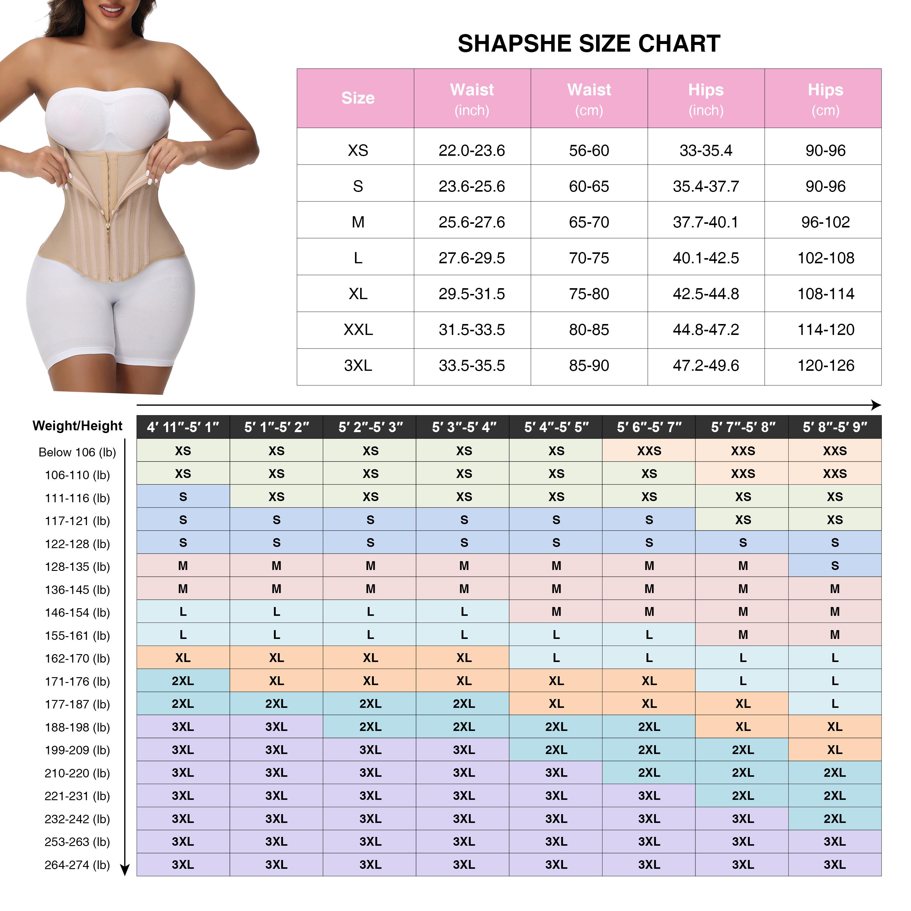 SHAPSHE Women's Fajas Colombianas Tummy Control Waist Shapewear Corset for Sport Workout Gym Support with Zipper Closure
