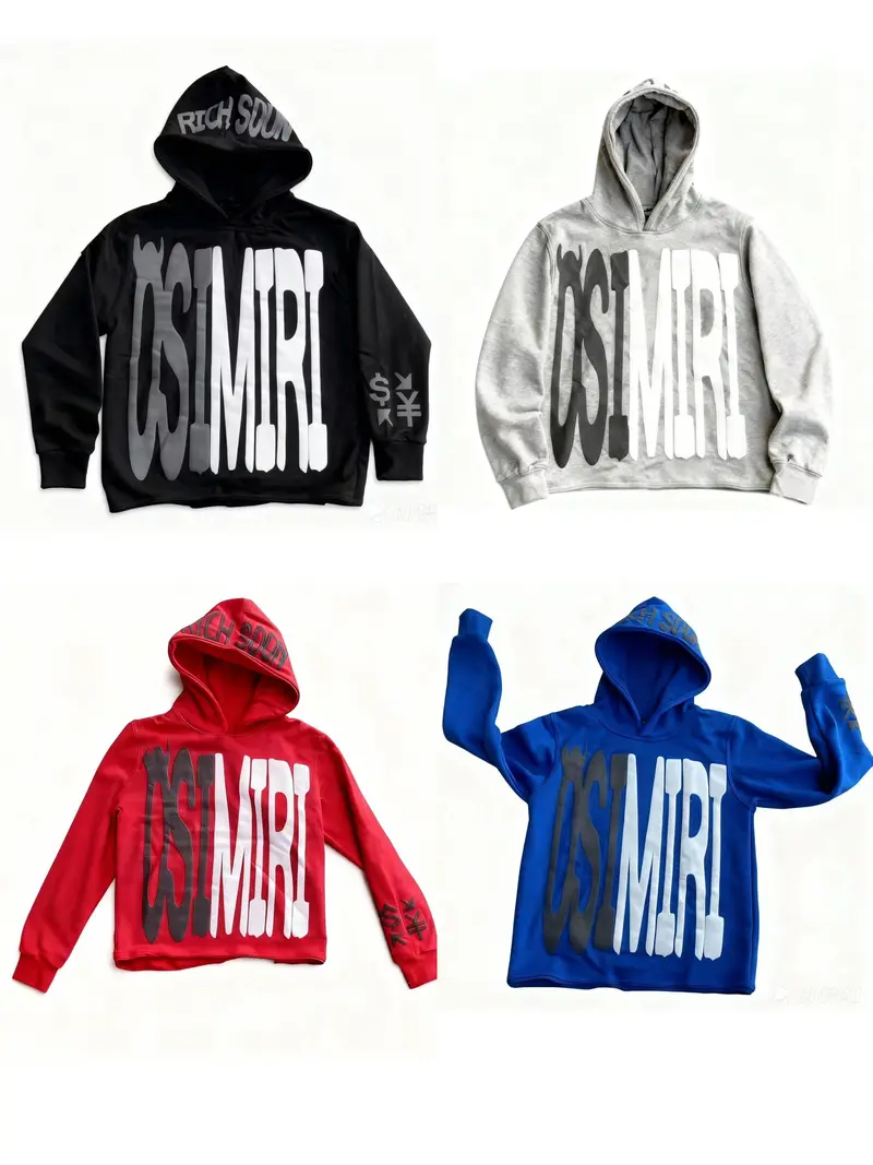 OSIMIRI Men And Women Letter Print Hoodie Harajuku Star Jacket Pullover Sweatshirt Streetwear - Sweaters, Menswear，y2k hoodies