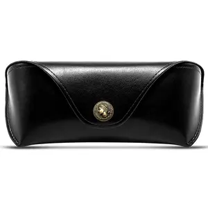 SUNGAIT Portable Eyeglass Hard Case for Men Women Hard Shell Premium PU Oil-Tanned Leather Sunglasses Case Exquisite Gifts for Valentine