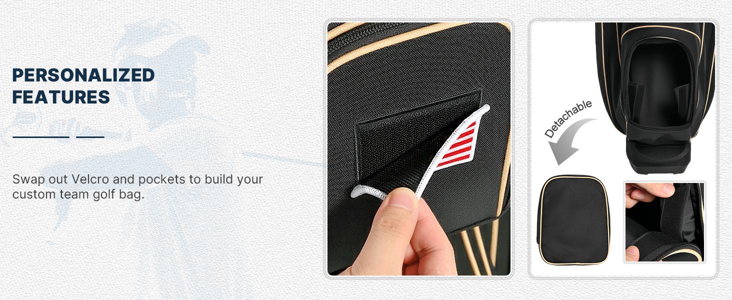 uniHimal 003 T-Lock Silent Golf Cart Bag with 14 Way Organizer Divider Top, Oversized Grips Well, Premium Soundless Cart Bag with Handles and Rain Cover