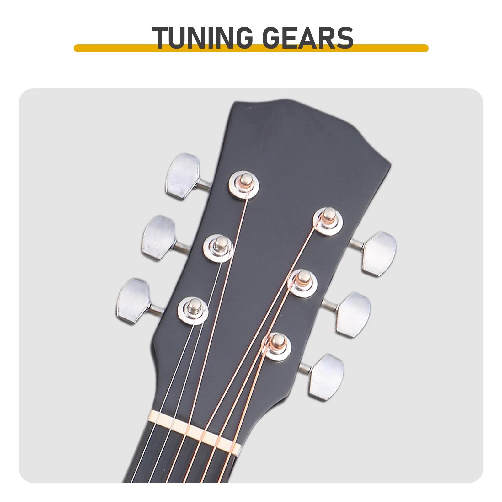 Matte Black 41-inch Dreadnought Cutaway Acoustic Guitar with Basswood Body Full-Size Design Includes Pick Strings Capo Gig Bag Tuner Wrench and Sling Strap for Beginners