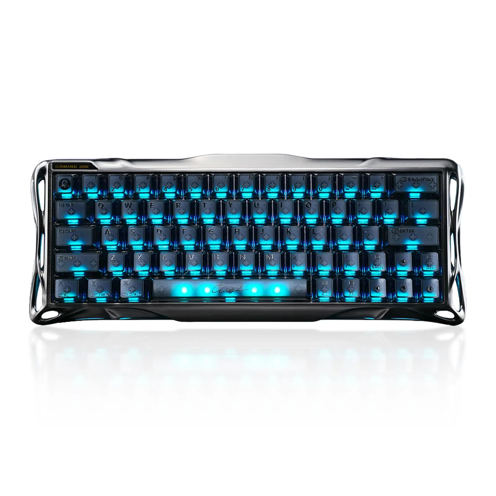 GravaStar Mercury V60 Pro 60% HE Magnetic Gaming Keyboard for Video Games, FPS Use & Gaming Upgrade, True 8kHz Polling Rate, 0.125ms Latency, Dynamic Rapid Trigger, 0.005mm Adjustable Actuation, Full Aluminum Frame, Hot-Swap, Dual-Zone Dual-RGB, Fps Gamin