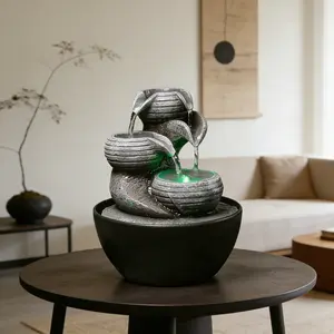 Elegant 3-layer Resin Fountain, USB Powered, Suitable for Relaxing Waterfall Features In Various Room Types, with Relaxing Multi-level Waterfalls, Ideal Housewarming Gift, Water Fountain Indoor Decoration, Contemporary Design, Water Feature, Festival Gift