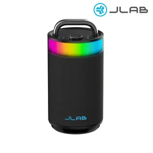 JLab Epic Party Portable 100W Bluetooth Speaker with 4 Drivers 16+ HR Playtime RGB Lighting IP56 Waterproof Lab Sync 3.5mm AUX USB-C Charging Audio Cable Handle