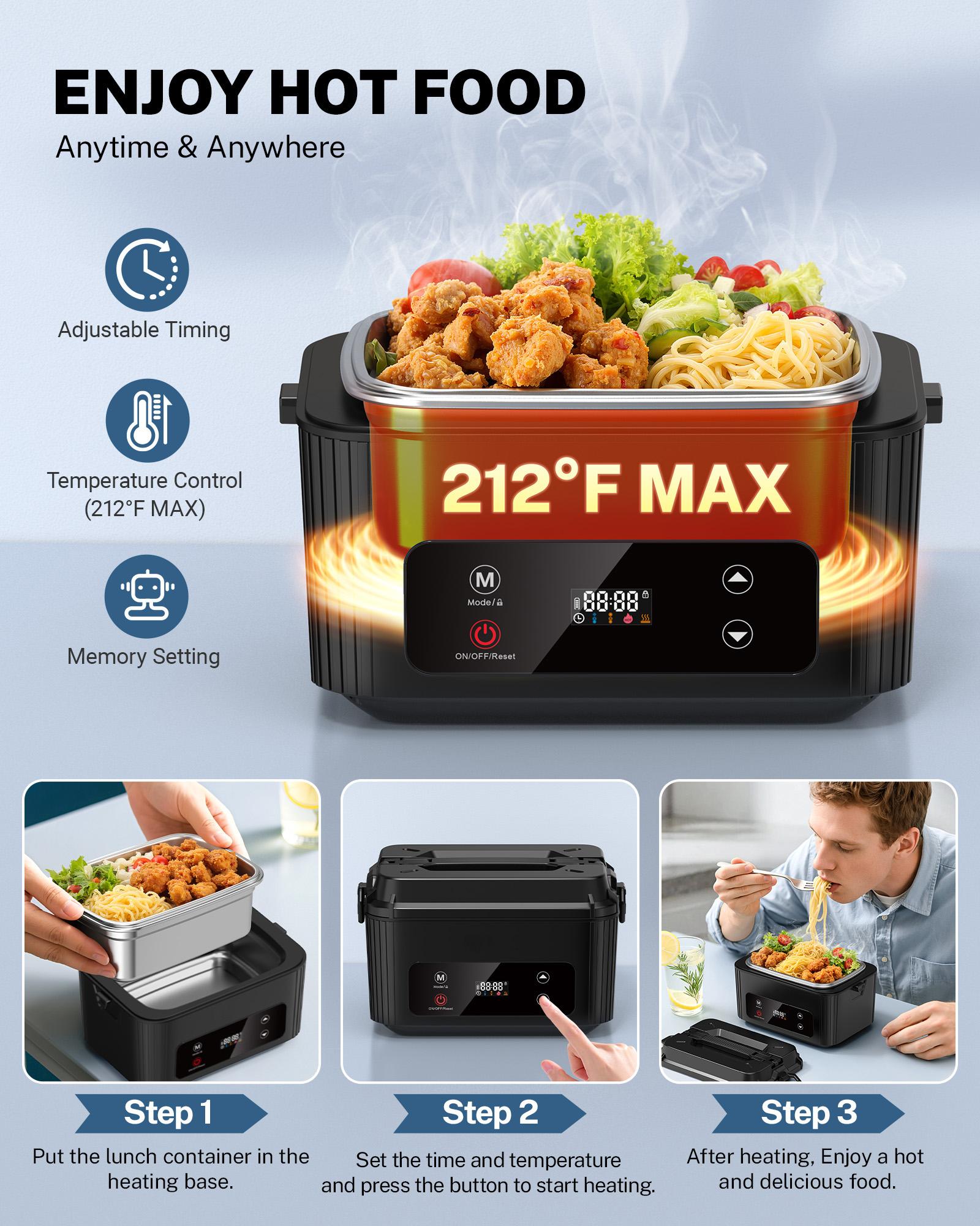 Mother's Day Gift OGERY Self-Heating Electric Lunch Box, 100W Faster Heated Cordless Lunch Box for Adults with Automatic Heating, 40 fl oz 304 Stainless Steel Food Warmer with Timer for Hot Meals Anywhere Mother's Day Gift OGERY Self-Heating Electric Lunch Box, 100W Faster Heated Cordless Lunch Box for Adults with Automatic Heating, 40 fl oz 304 Stainless Steel Food Warmer with Timer for Hot Meals Anywhere