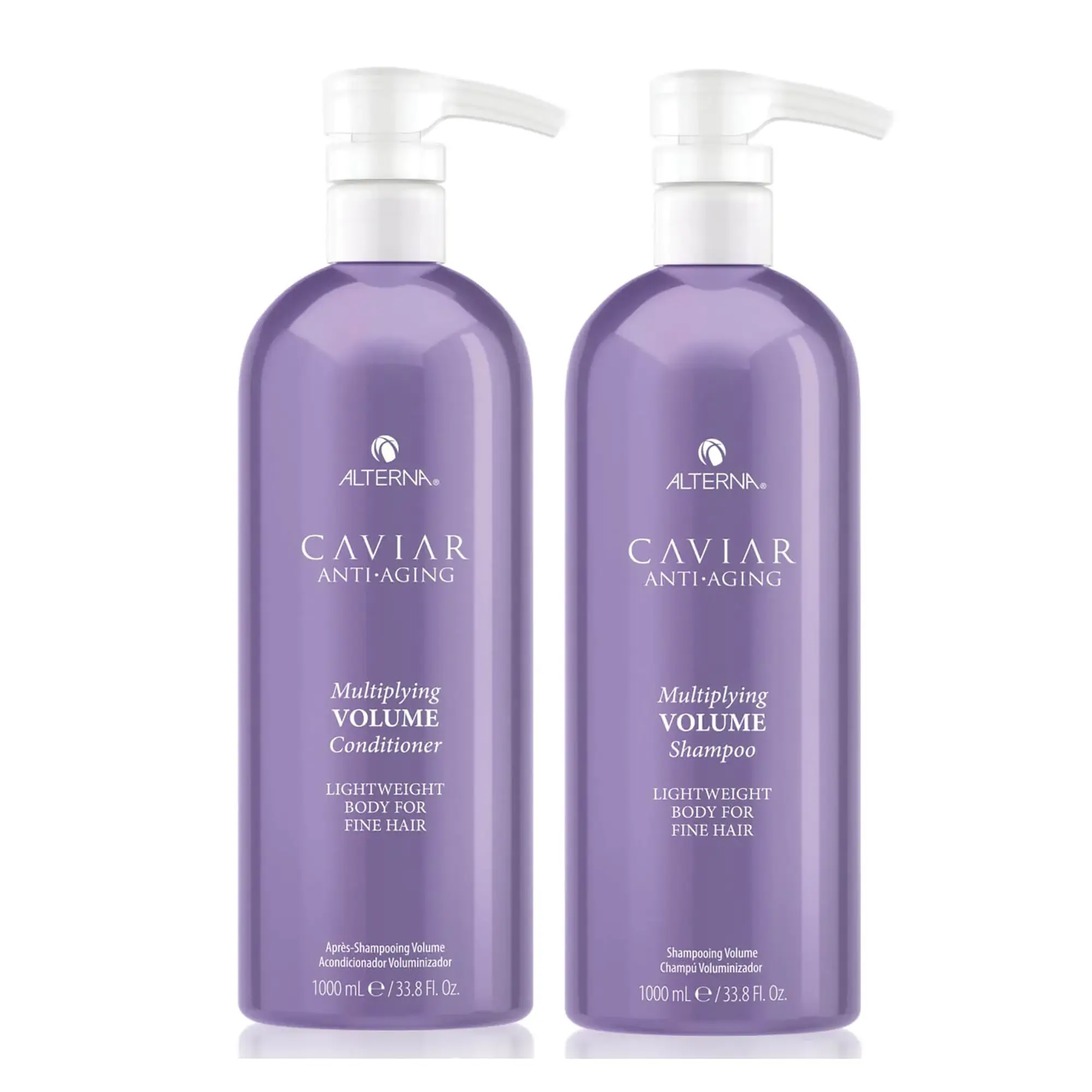 Alterna Caviar Anti-Aging Multiplying Volume Haircare Shampoo & Conditioner Liter Bundle - Fragrance-Infused, Sunflower-Enhanced, Silicone-Free Cleanser Set ($162 Value), Daily