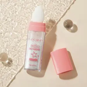 Shimmering Highlighter Powder With Soft Makeup Sponge Head, Body Glitter, Shimmer Face Highlighter Powder&Blush Stick, Body Highlighting Cosmetics, Nose Contouring & Facial Highlighting Powder Stick for Party Cosmetic Beauty Product