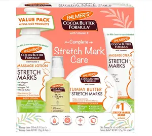 Palmer's Cocoa Butter Formula Pregnancy Skin Care Kit for Stretch Marks and Scars, Dermatologist Approved, Gift for Mom to Be, 4 Piece Full Size Set