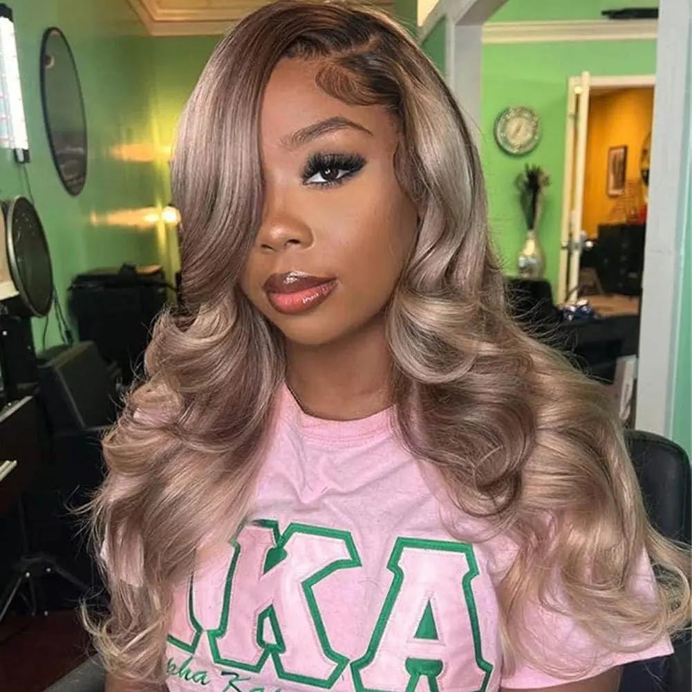 [daren]Megalook Airtouch Balayage 13x6 Three-Go Glueless Lace Frontal Pull Go Wigs Brown to Honey Blonde Silky Straight Ombre Pre-All Wigs 100% Human Hair Wig 320℉ Heat Resistant SpringStatements