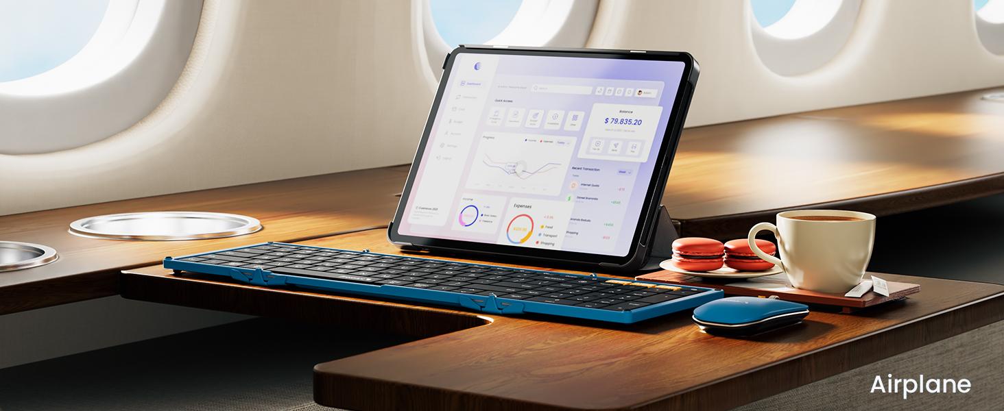 ProtoArc Foldable Keyboard and Mouse, XKM01 True Full-Size Folding Wireless Keyboard Mouse Combo for Business Travel, a Portable Office Suite On-the-Go, Compatible with Laptop iPad Tablet,summerwins