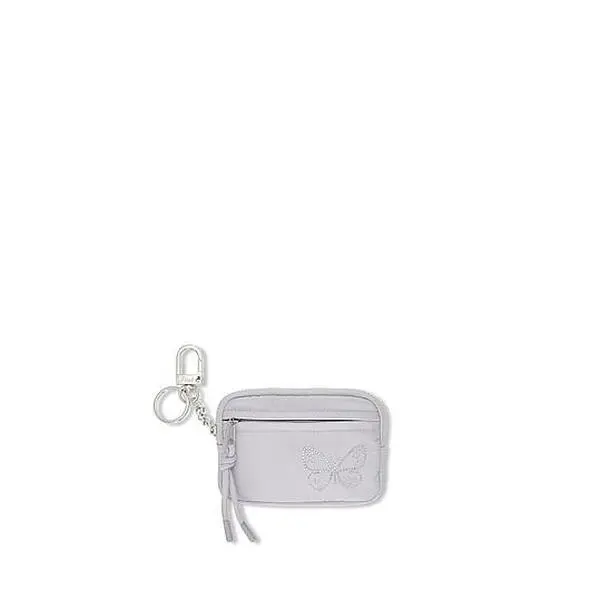 PINK Zip Card Holder Keychain