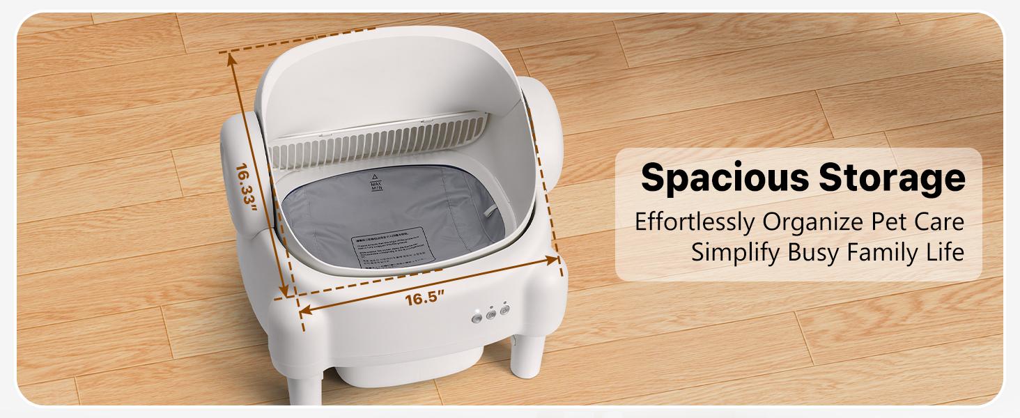 TAYACICY Self Cleaning Litter Box,Open Top Automatic Litter Box with App Control for Multiple Cats, Safety Sensors Protection, Odor Control Includes 2 roll Liners,Large Waste Bin, Cream White