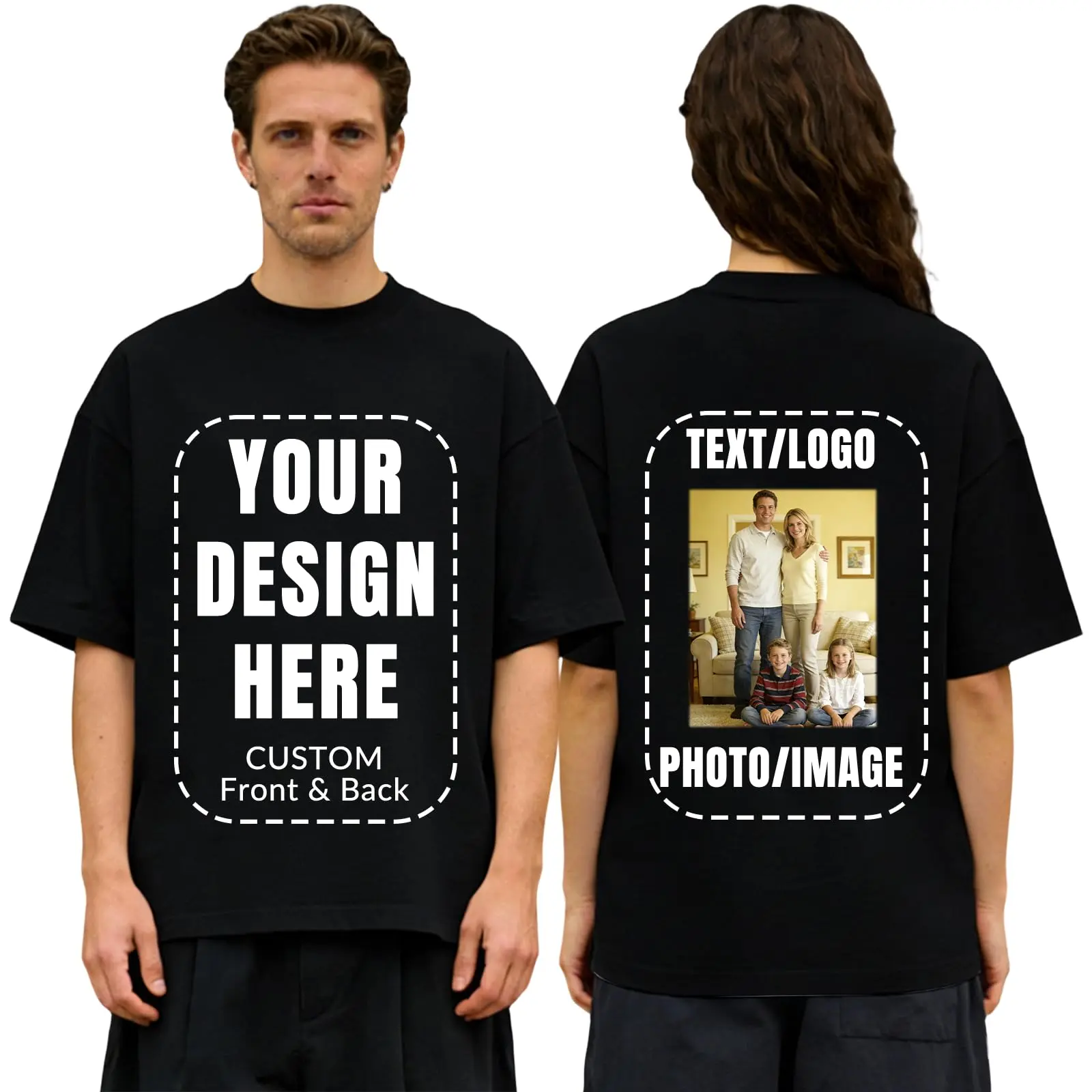 Carpesun Personalized T Shirts for Men Women, Custom Shirts with Front & Back Photo Prints, Funny Shirt for Mother's Day