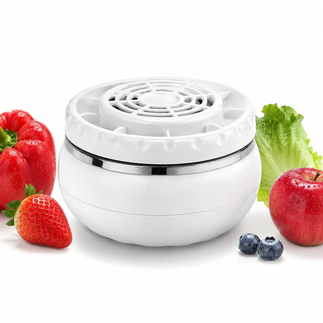Portable Fruit Veg Wash Electric Cleaner - Titanium Electrolysis, IPX7 Waterproof Single Unit Kitchen Use Pesticide Removal Device for Fruits, Vegetables, Meat