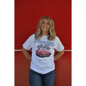 Monaco Grand Prix Oversized Graphic Tee Women's Casual Comfortable Short Sleeve Crew Neck T-Shirt in Premium Cotton for Summer Wear Clothing Top