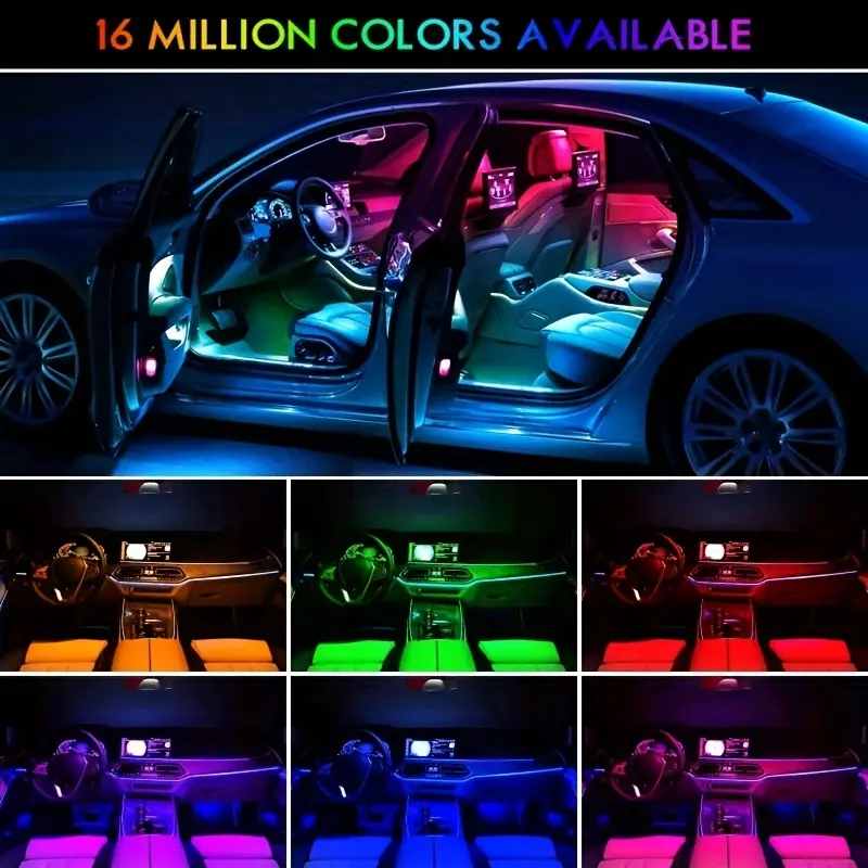 12V RGB Car Strobe Safety Lights Kit - Remote & APP Control, USB Port, Music Sync Color Change, Interior Dashboard Decor for Jeep/Truck, Holiday/Birthday Gift for Men