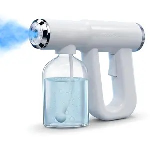 Nano spray machine with Blue Light, Atomizer Sprayer & Nano Steam, Cordless & Rechargeable Barber Spray Gun for Fine Mist Sprayer, Handheld & Portable for Home, Salon, Office & Travel Use