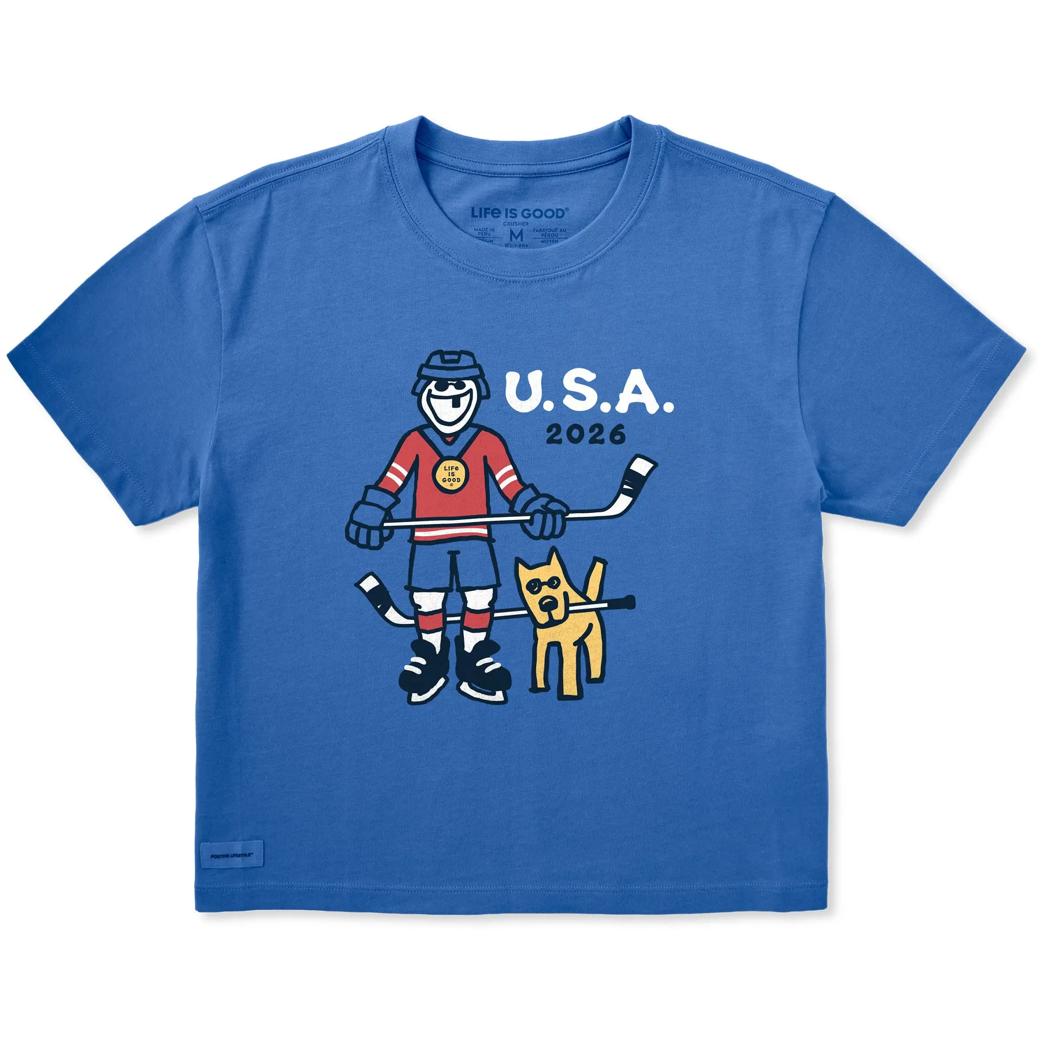 Women's Jake Hockey Gold 2026 Short Sleeve Crusher Boxy Tee