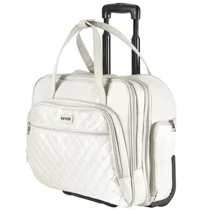 VEVOR Rolling Laptop Bag,  , Fits Up to 15.6 Inch Laptop, Wheeled Briefcase, Roller Computer Tote Bag with 2 Fixed Wheels & Telescoping Handle, Laptop Case for Work Travel Business Office, Women Men