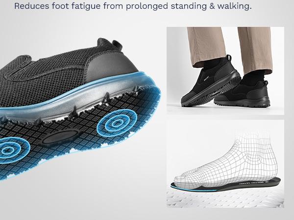 Bruno Marc Men's Work Shoes Non Slip Shoes, Slip-on Lightweight Restaurant or Food Service Loafers