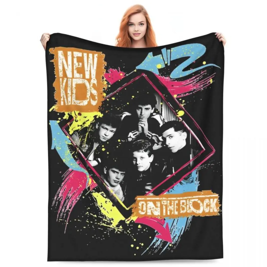 Relax New Kids On The Block Tour Album Blanket Merch Room Decorative NKOTB Rock Band Throw Blankets Lightweight Thin   Lightweight, comfortable, skin-friendly, and breathable