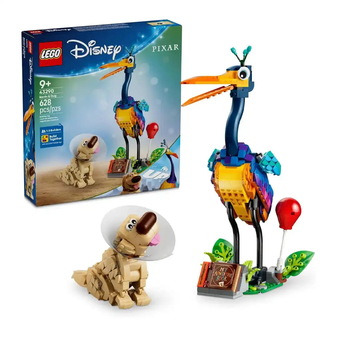 LEGO Disney Pixar Kevin & Dug Building Toy Set (43290) for Kids, Creative Play Toy for Animal Lovers with Movable Leaves