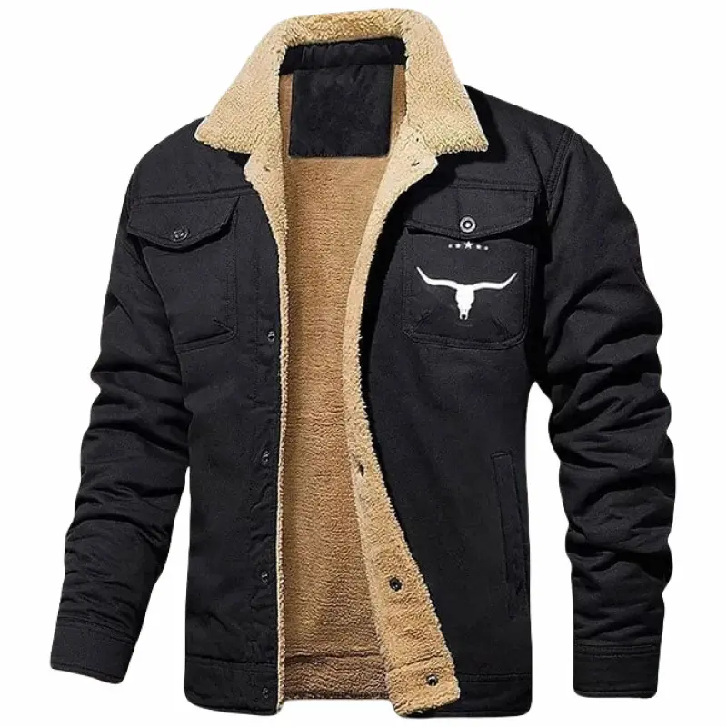 Men's Retro Western Trucker Jacket - Lightweight Casual Fashion Jacket, Lapel Long-Sleeve Streetwear Outerwear, Work Cargo Male Coat