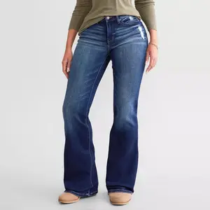Womens Flare Jeans High Waisted Wide Leg Baggy Jean for Women Stretch Denim Pants Fabric Fit flare jeans