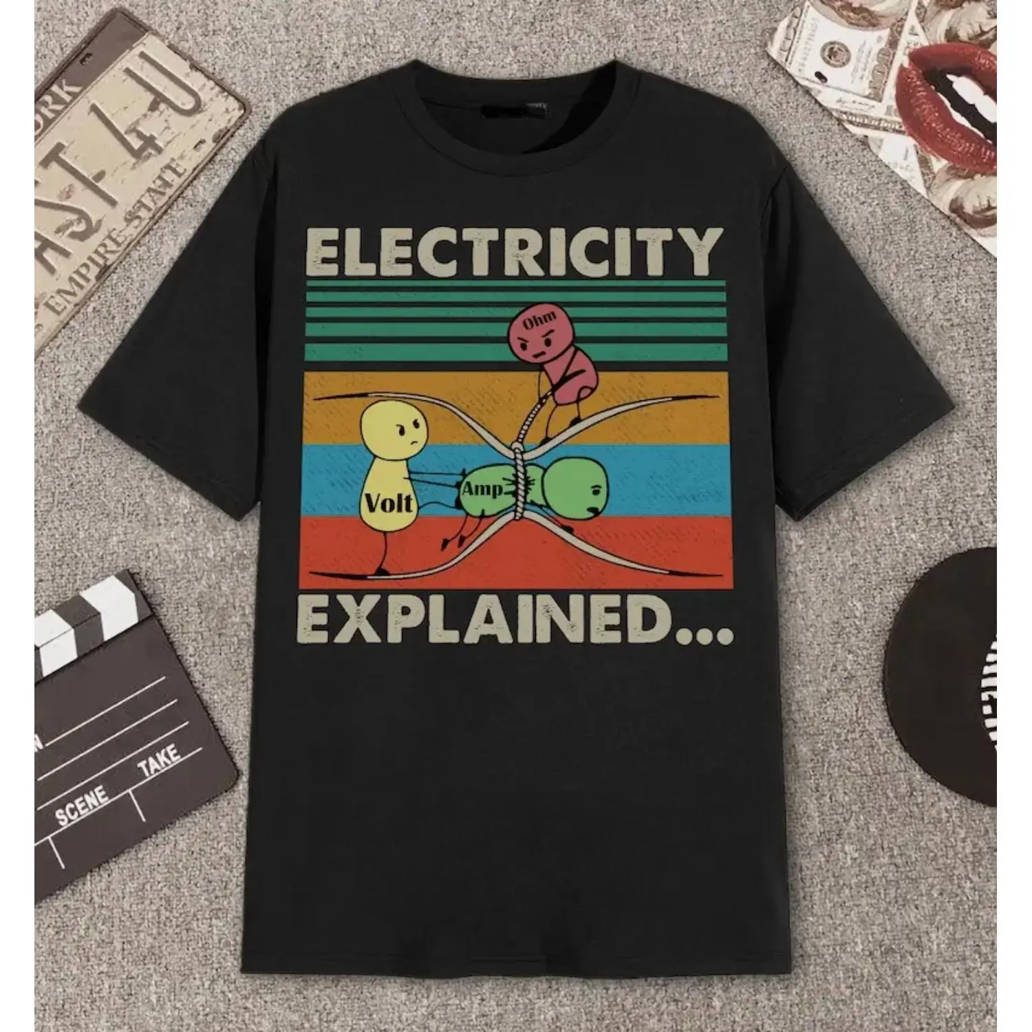 Understanding Electricity Funny Ohm Volt Amp Vintage Retro T-Shirt