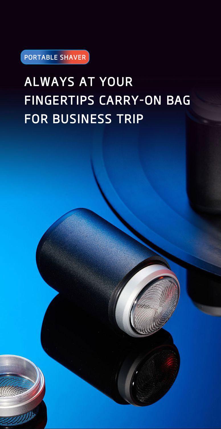 Electric Razor for Men Mini Portable Pocket Size Shaver Wet and Dry Mens Razor USB Rechargeable Shaver Charging Easy One-Button Use Suitable for Home,Car,Travel