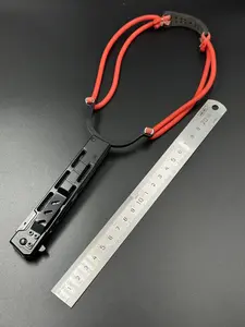 Outdoor camping gear, cool black, portable pocket slingshot accessories.